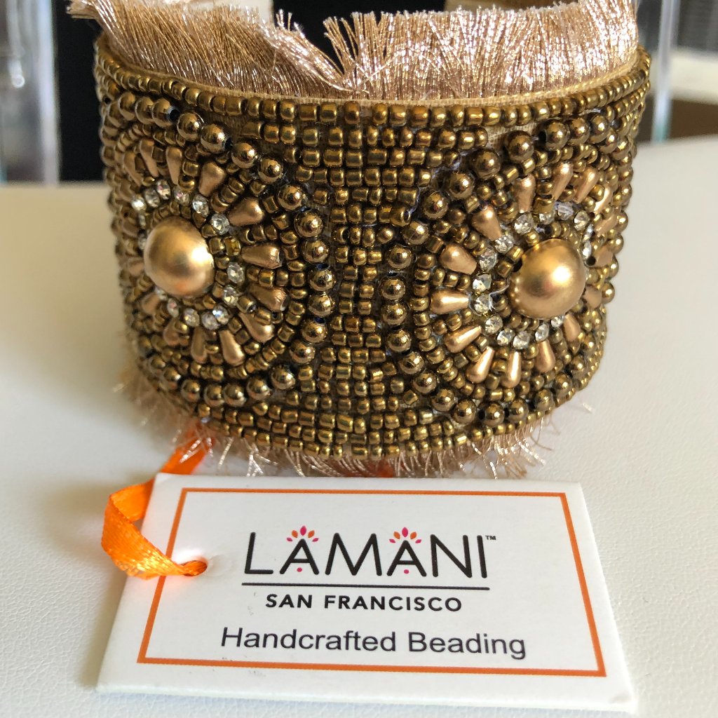 Lamani Sf Handcrafted Embellished Cuff Bracelet